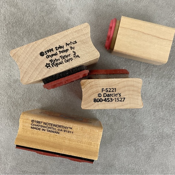 Vintage teddy bears rubber stamps + buttons & crafting embellishments - Picture 5 of 7